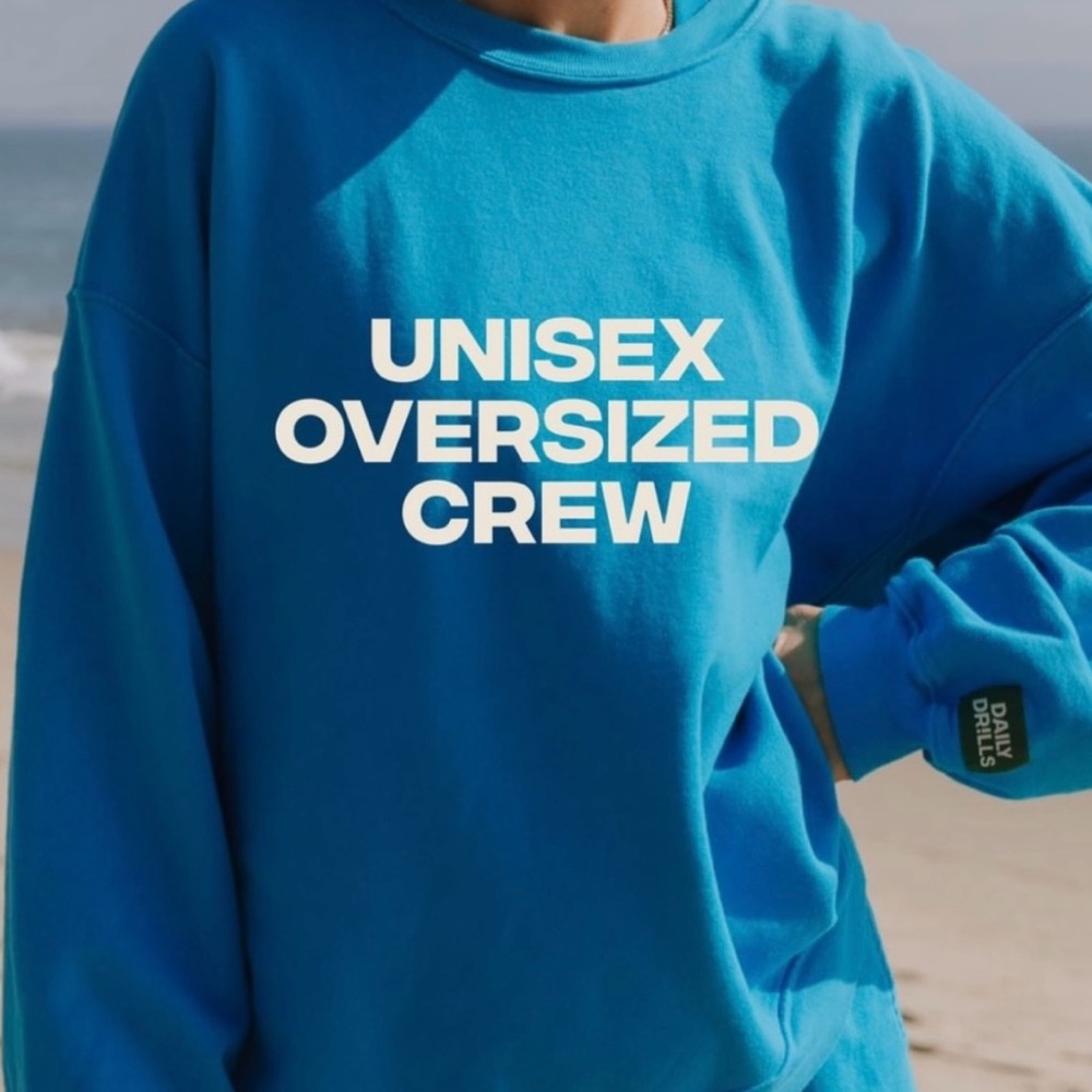 Unisex Oversized Crew Sweatshirt - Blue